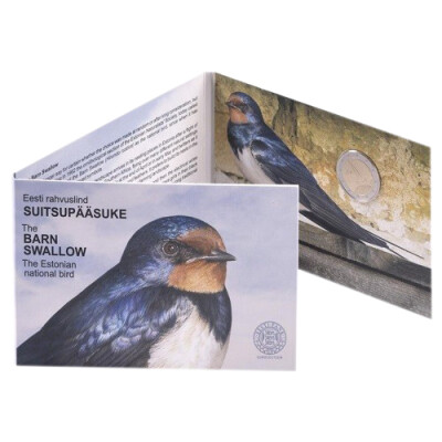 2 EURO COIN Estonia 2023 - Estonian national bird, the barn swallow BU COIN QUALITY