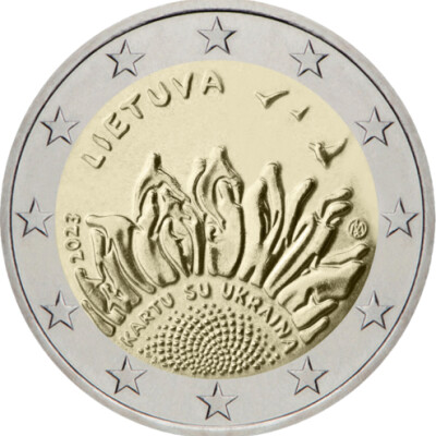 2 Euro coin Lithuania 2023 - Together with Ukraine