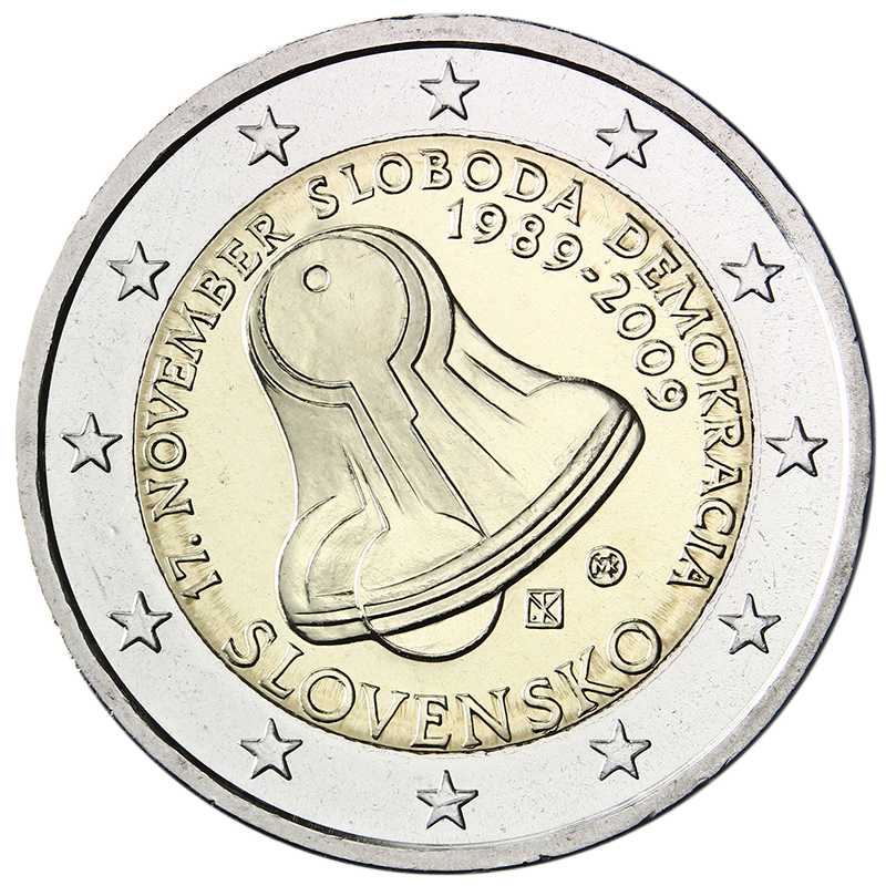 Fight for freedom and democracy UNC Details about   Slovakia 2 Euro 2009 commemorative coin 